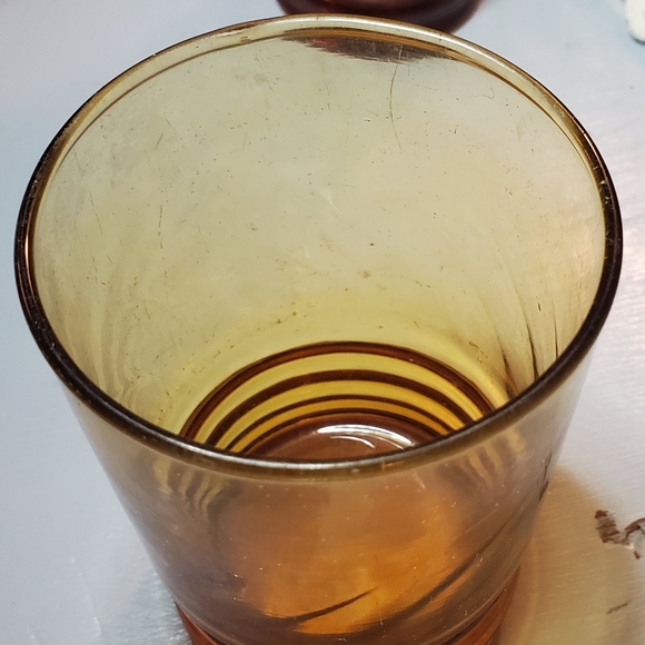Vintage Libbey Amber Optic Swirl Glasses (7) - Picture 8 of 8